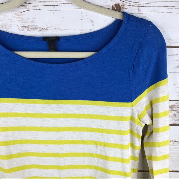 J. Crew stripe colorblock boatneck 3/4 sleeve top - Picture 4 of 8